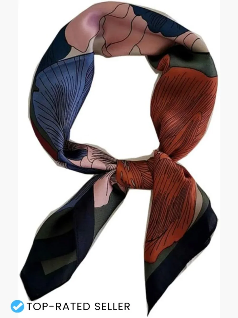 Silk Feeling Square Scarf Medium Satin Head Scarf 27.5 x 27.5 inches Fashion
